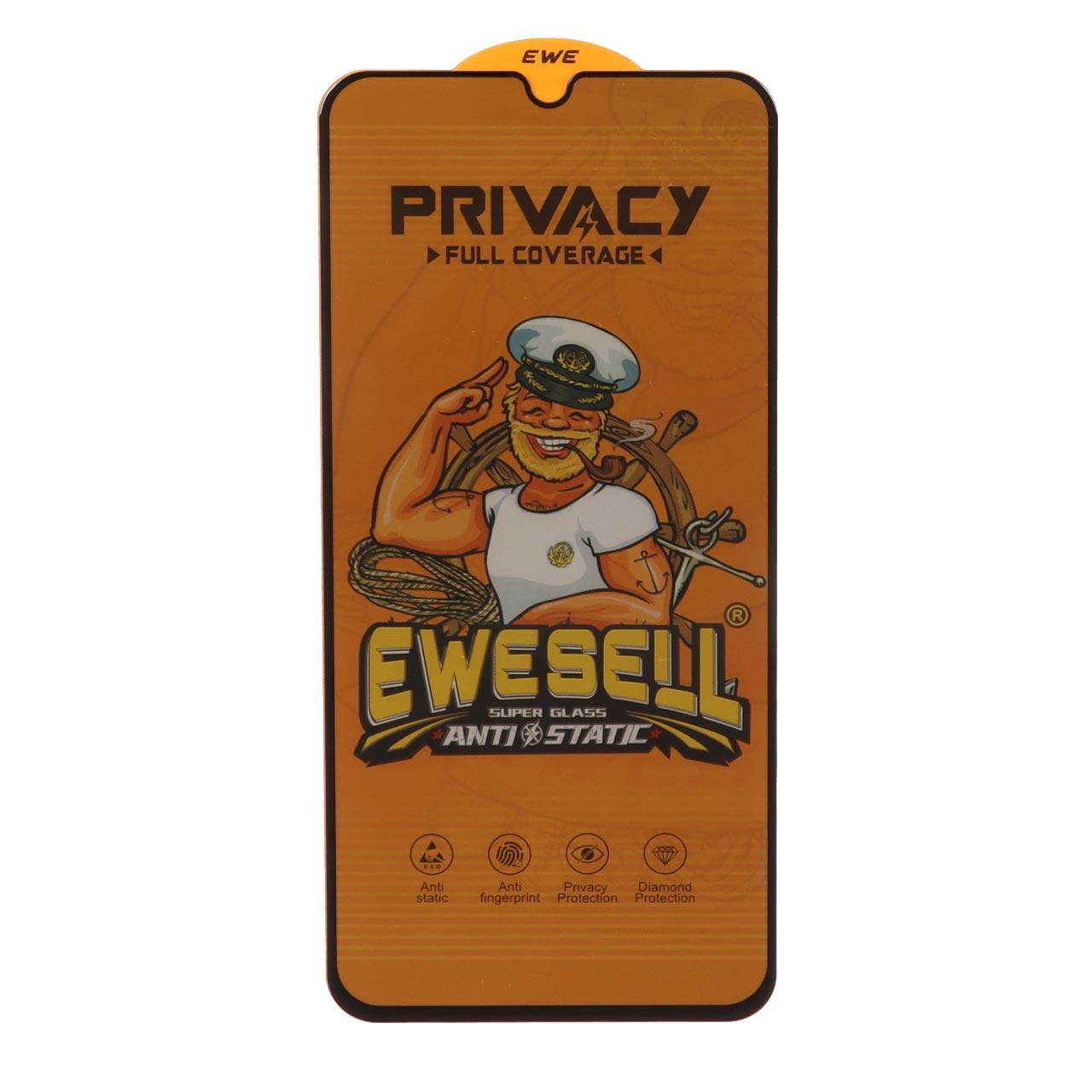 محافظ صفحه نمایش شیشه ای فول کاور Ewesell Anti Static Privacy مناسب برای سامسونگ گلکسی A15 / A25 / A24 / M34 / F34