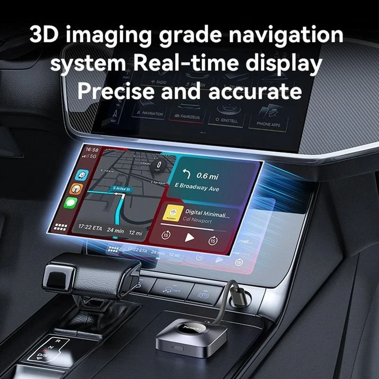 دانگل وایرلس خودرو Yesido مدل KM23 CARPLAY مشکی