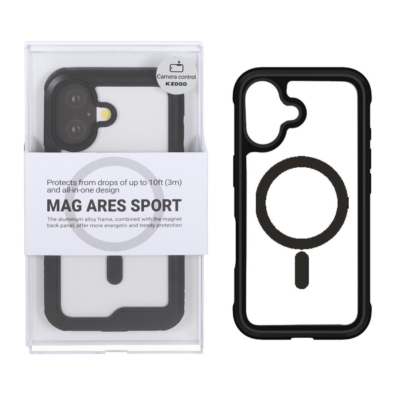 قاب Original KDoo MAG ARES Sport مگ سیف مشکی مناسب برای آیفون ۱۶