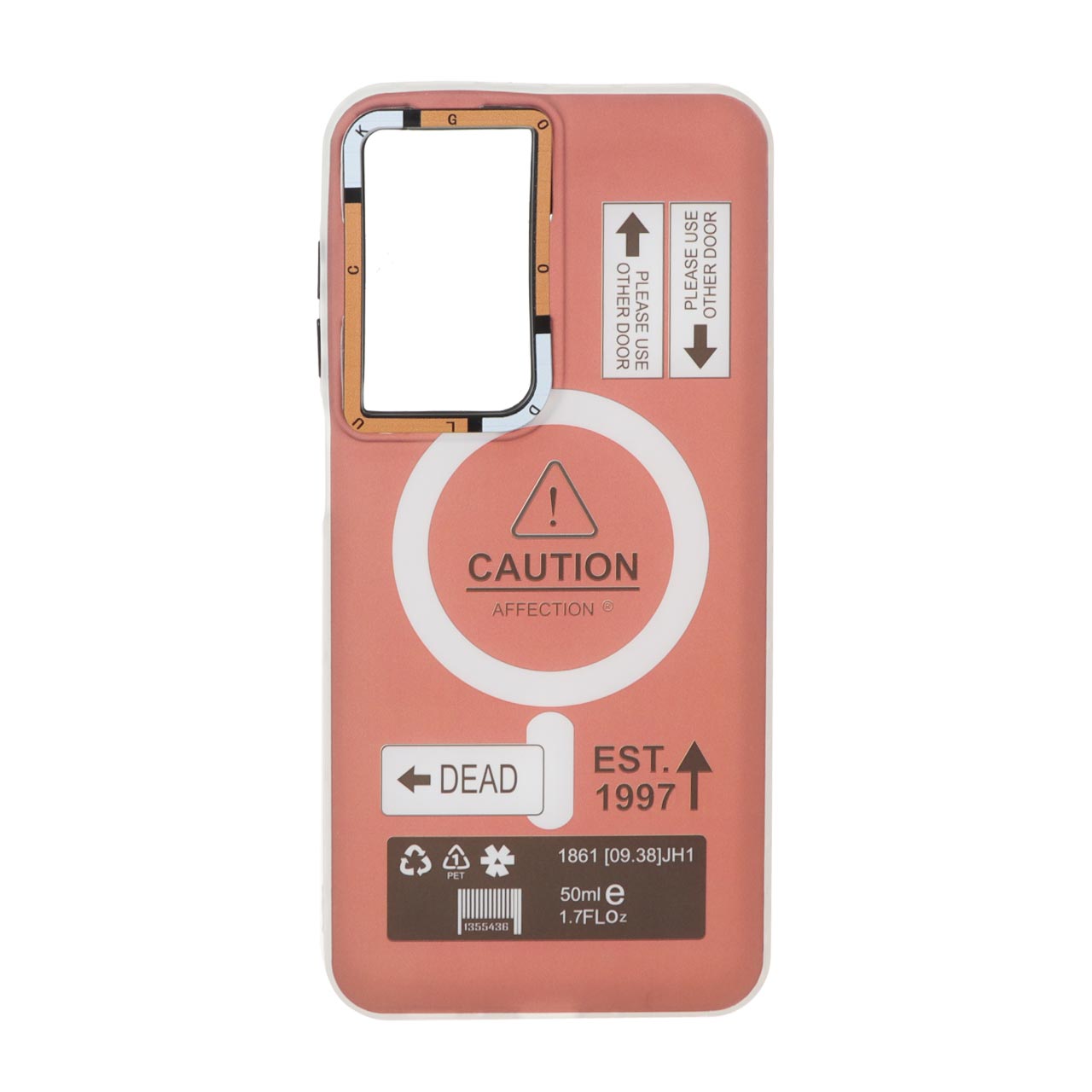 قاب طرح Caution دور مات مگ سیف مناسب برای سامسونگ گلکسی A17 و A26
