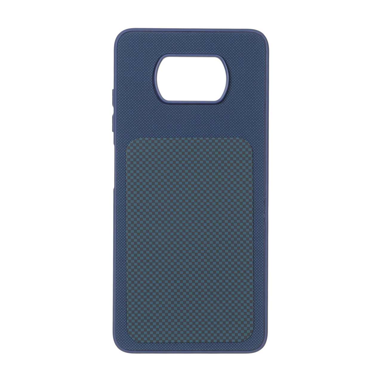 قاب طرح سوزنی شطرنجی سرمه‌ای مناسب برای شیائومی پوکو X3، پوکو X3 پرو و پوکو X3 NFC