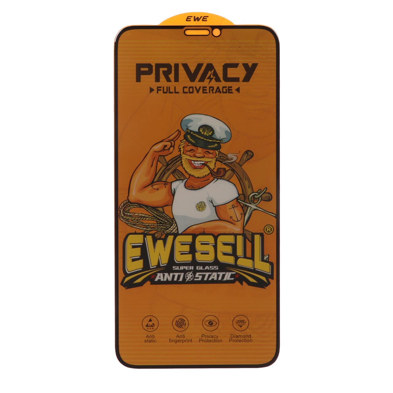 محافظ صفحه نمایش شیشه ای فول کاور Ewesell با قابلیت حریم شخصی (پرایوسی) مناسب برای آیفون 11 پرو، آیفون XS و آیفون X