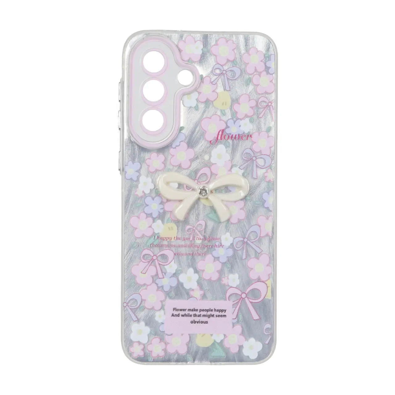 قاب اطلسی Flower پاپیون دار Samsung Galaxy A37 - طرح 113