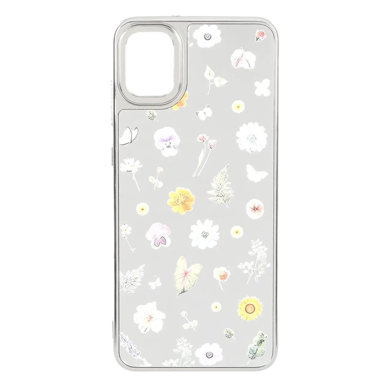 قاب آینه ای Silver طرح دار Samsung Galaxy A05 / M05 / F05 - کد 105