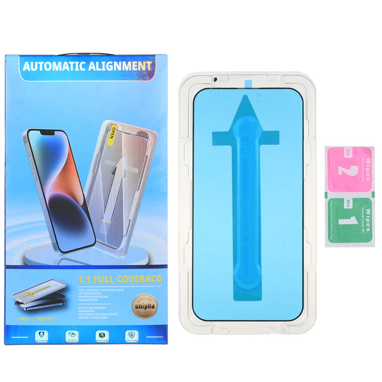 محافظ صفحه نمایش شیشه ای یونیفا مدل Magic Glass Box مناسب برای آیفون 14 پرو مکس