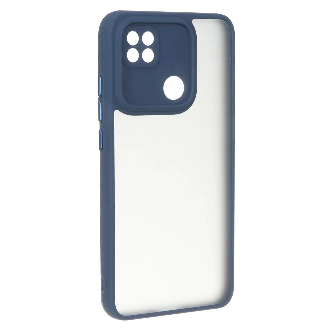 قاب مات لنز برجسته دور هاشور Xiaomi Redmi 10A / Redmi 9C / Poco C31 - سرمه ای