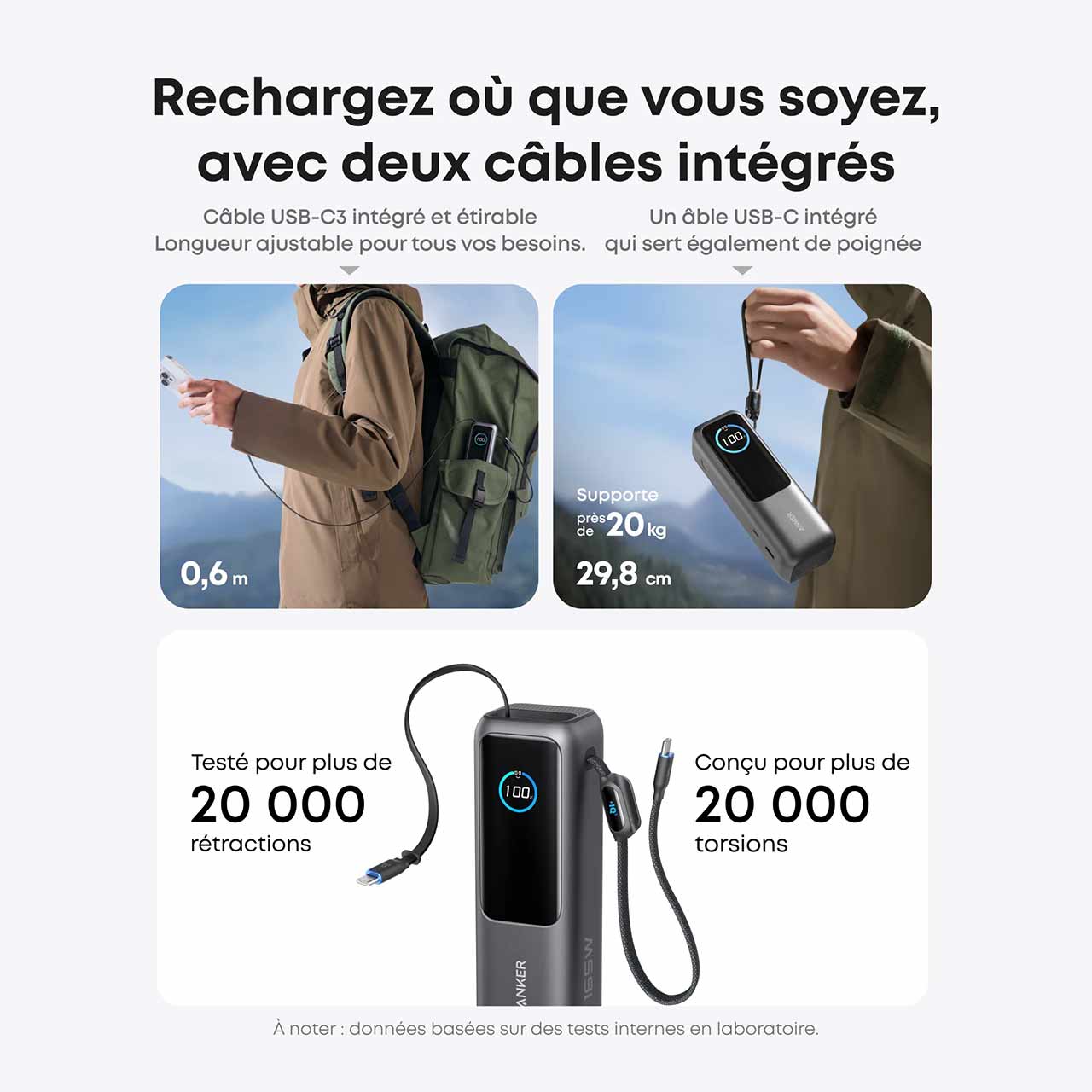 پاوربانک 165 وات 25000 میلی آمپر (PD و فست شارژ) Anker مدل A1695H11 - مشکی