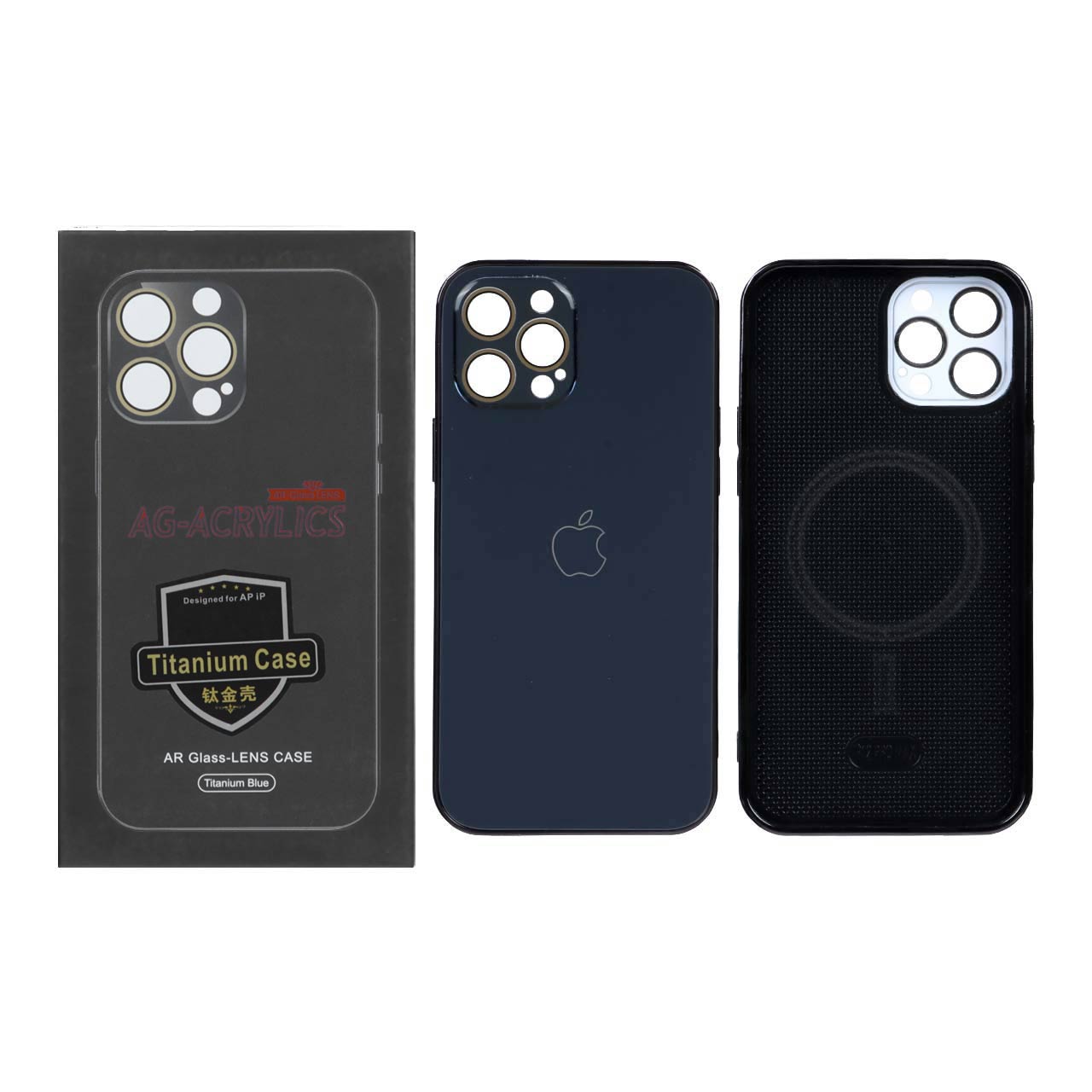 قاب AG ACRYLICS محافظ لنز گلس Magsafe مدل Apple iPhone 12 Pro Max - مشکی (پک دار)