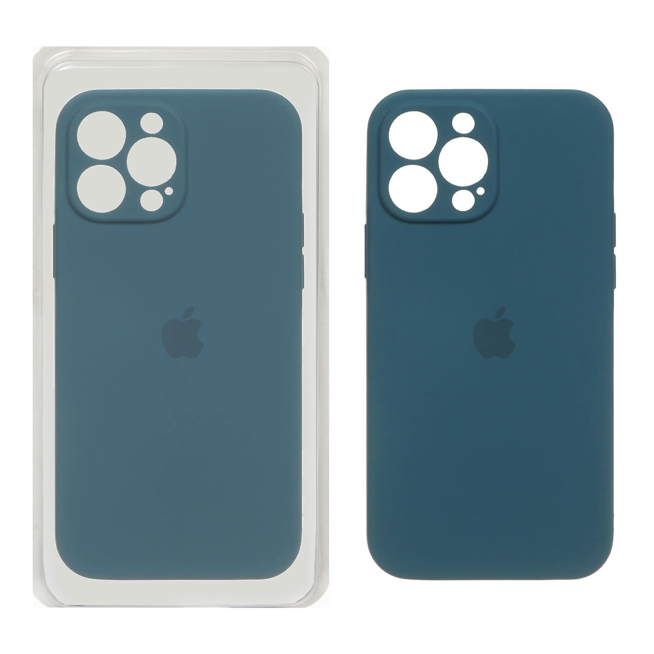 قاب سیلیکونی پاک کنی محافظ لنزدار اورجینال Apple iPhone 13 Pro Max - آبی نفتی (پک اصلی)