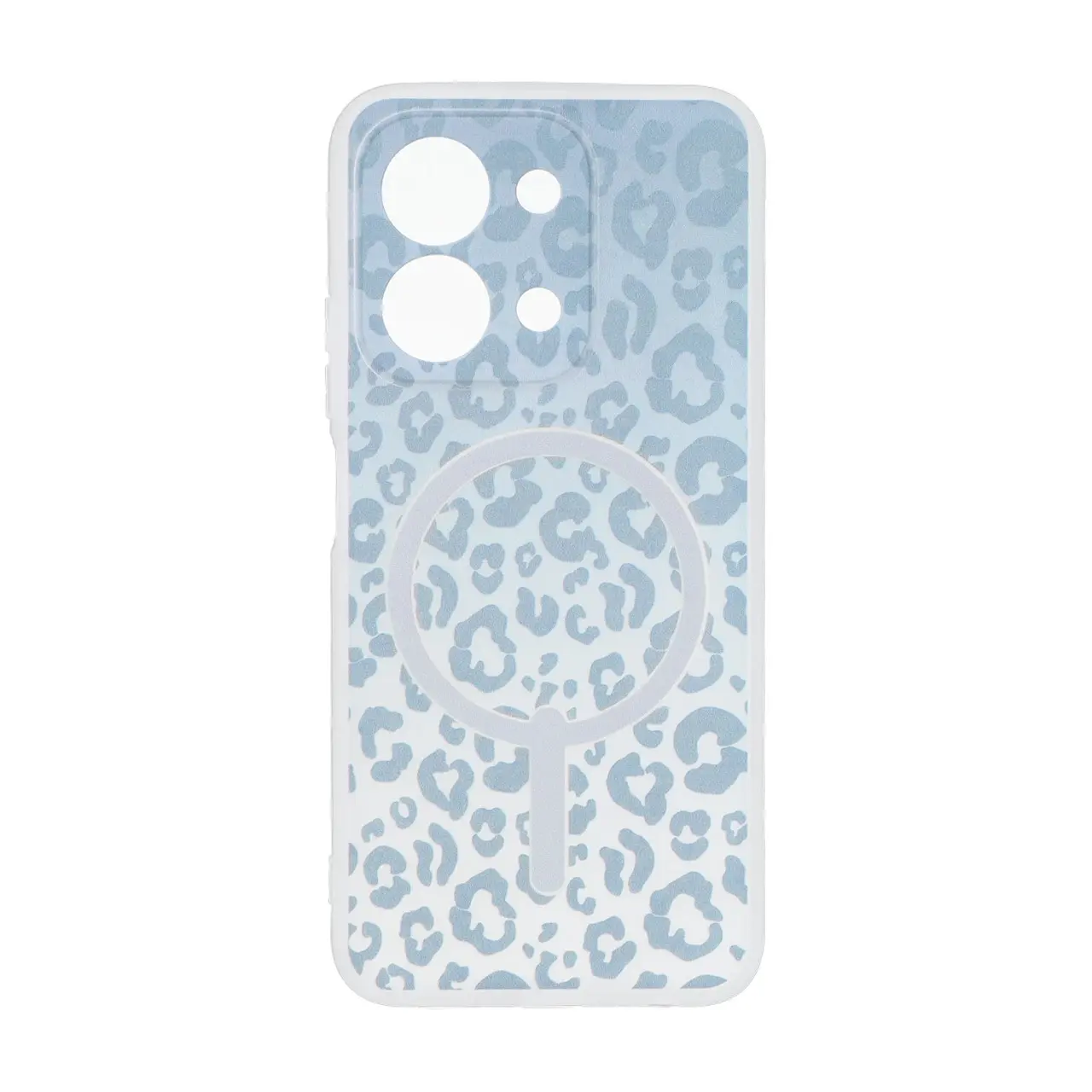 قاب ژله ای پلنگی طرح مگ سیف دور مات محافظ لنزدار Xiaomi Redmi 15C / Poco C85 - خاکستری