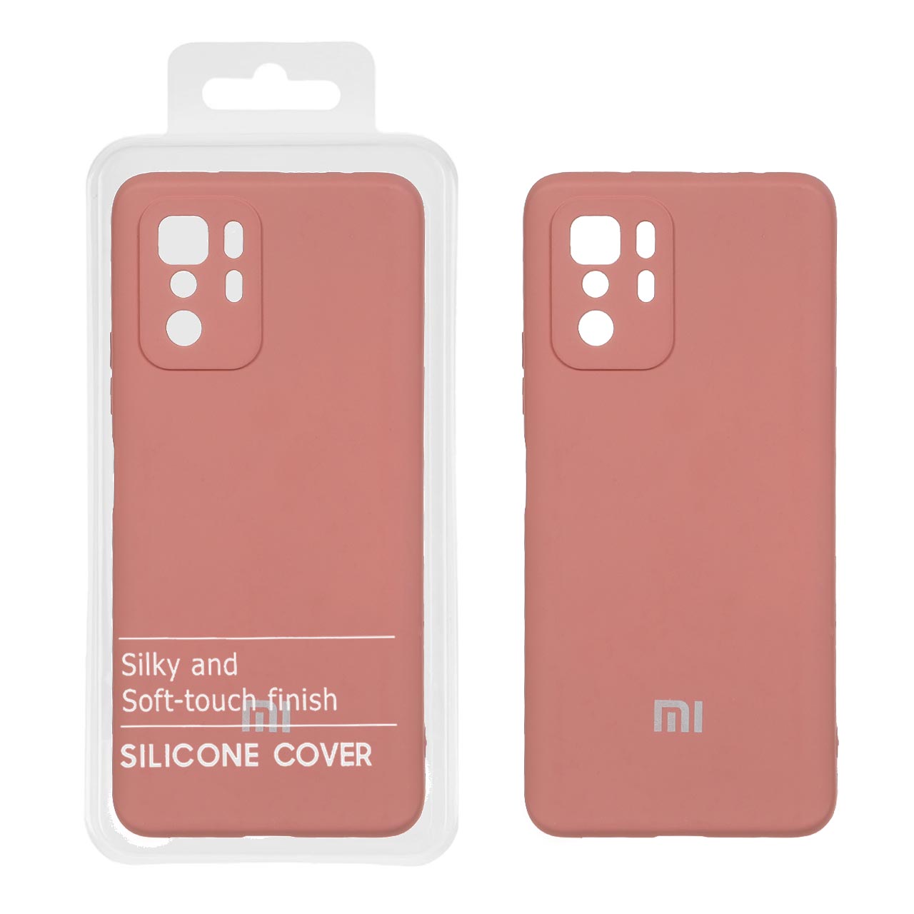 قاب نیو سیلیکون محافظ لنزدار RFF مدل Xiaomi Poco X3 GT / Note 10 Pro 5G - حنایی (پک دار)