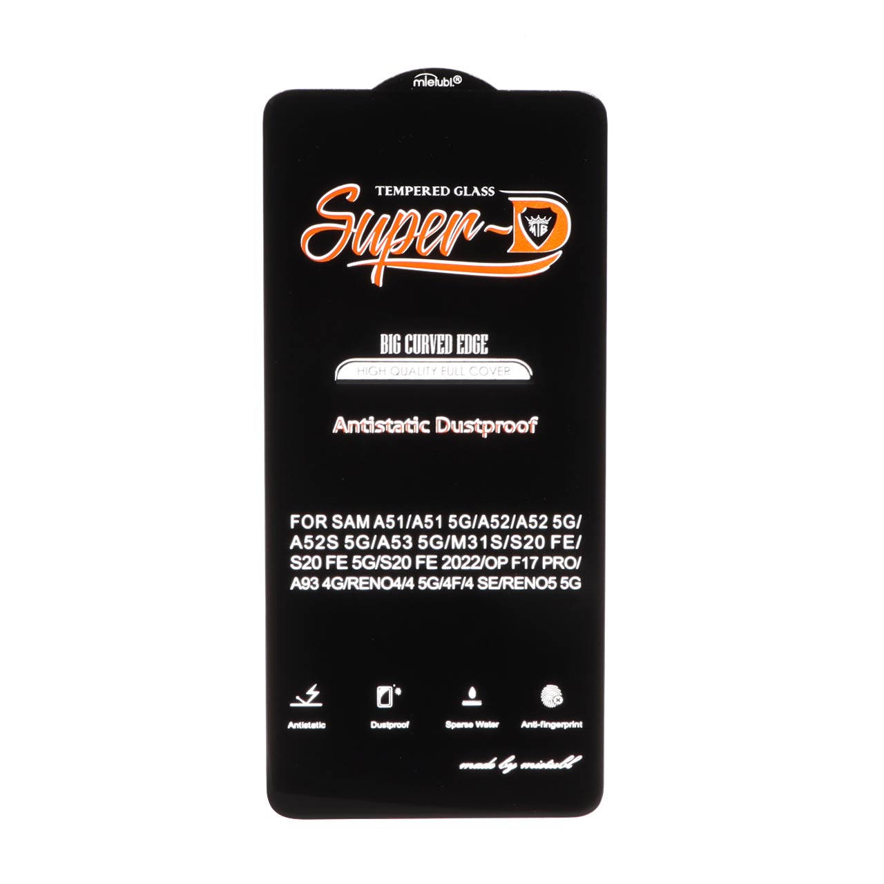 محافظ صفحه نمایش شیشه ای Full Cover Anti Static Super D میوتوبل مناسب برای سامسونگ گلکسی A51 / A52 / A52S / A53 / M31s / S20 FE