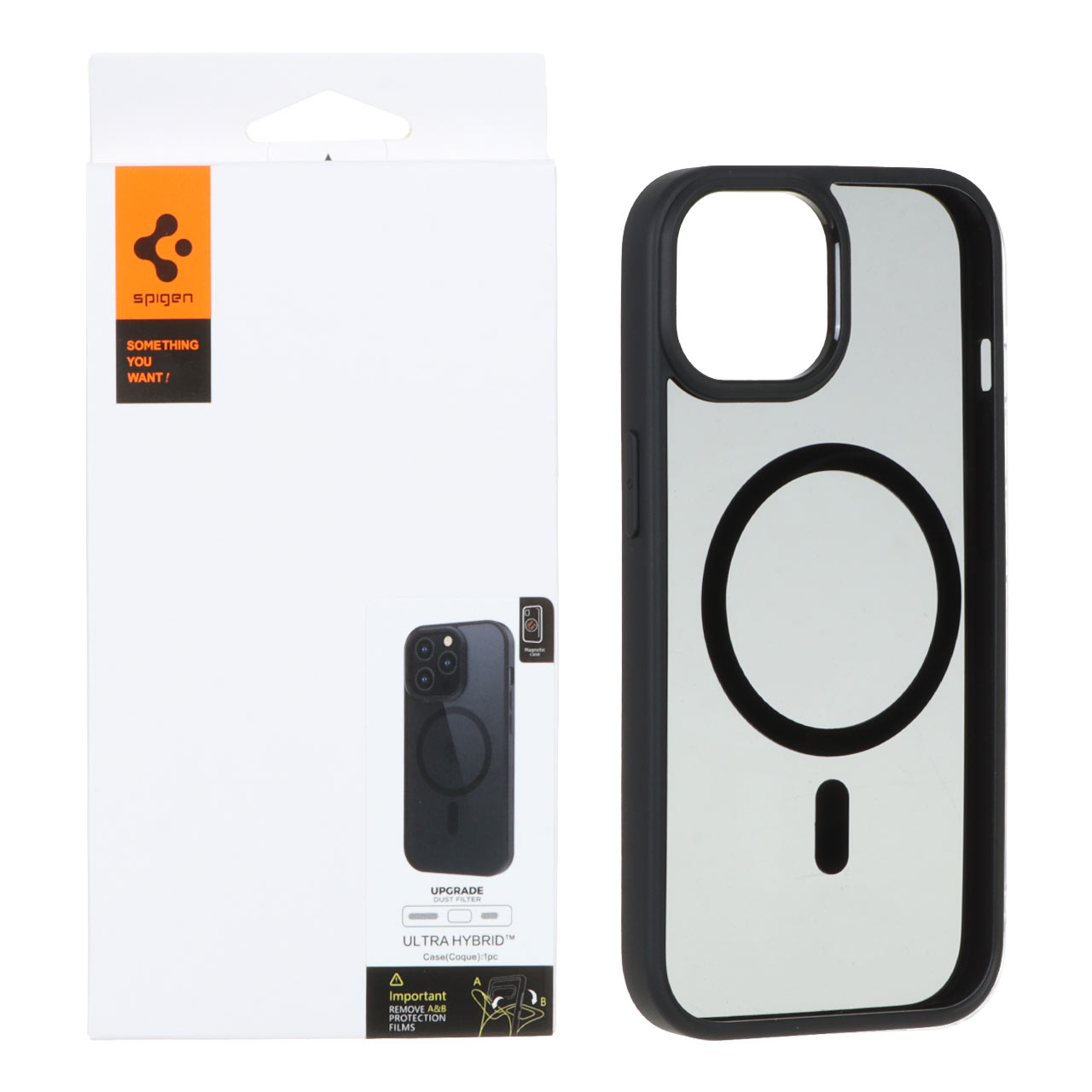 قاب اورجینال Magsafe Spigen با توری اسپیکر فلزی Apple iPhone 15 / Apple iPhone 14 / Apple iPhone 13 - مشکی