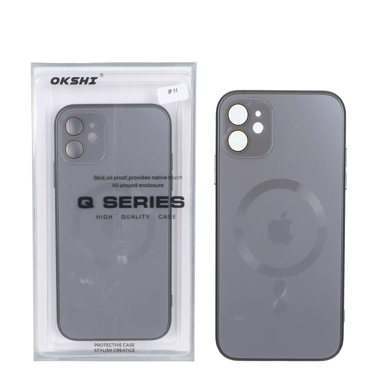 قاب طرح PVD MagSafe Qseries ضدخش لنز گلس دار مناسب برای آیفون 11