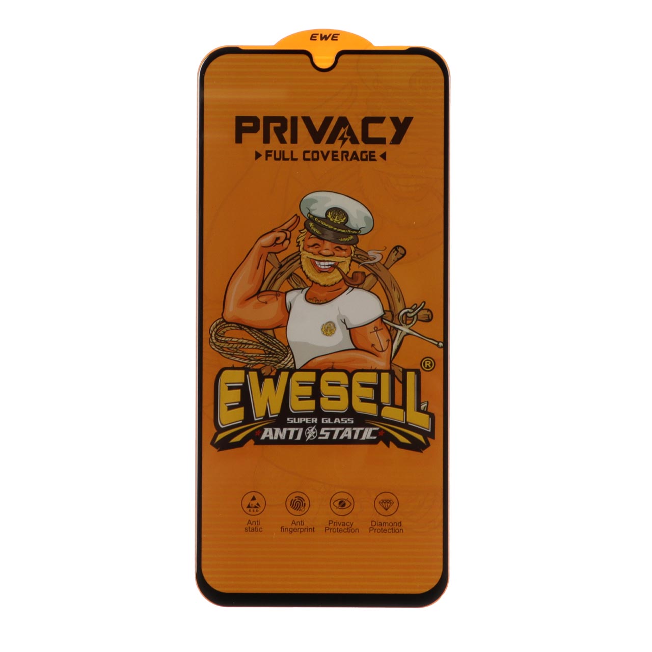 محافظ صفحه نمایش شیشه ای Full Cover Ewesell Anti Static Privacy مناسب برای شیائومی Redmi 15C / Poco C85