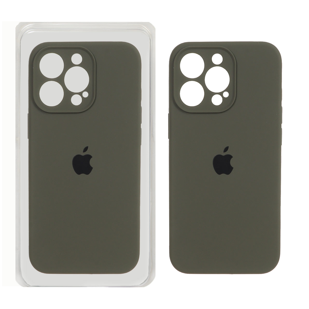 قاب سیلیکونی پاک کنی اورجینال ++A مدل Apple iPhone 13 Pro - سبز تیره (پک دار)