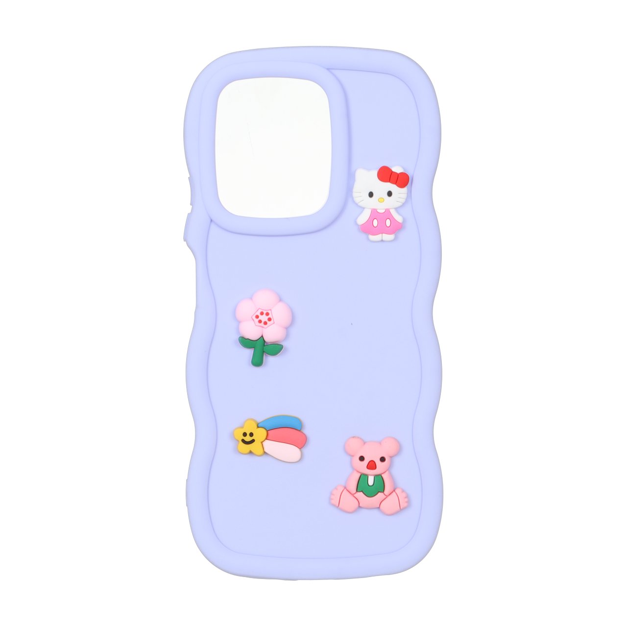 قاب کنگره ای عروسک‌های خمیری برجسته (هلو کیتی، گل، ستاره و خرس) مناسب برای Xiaomi Redmi 15C / Poco C85
