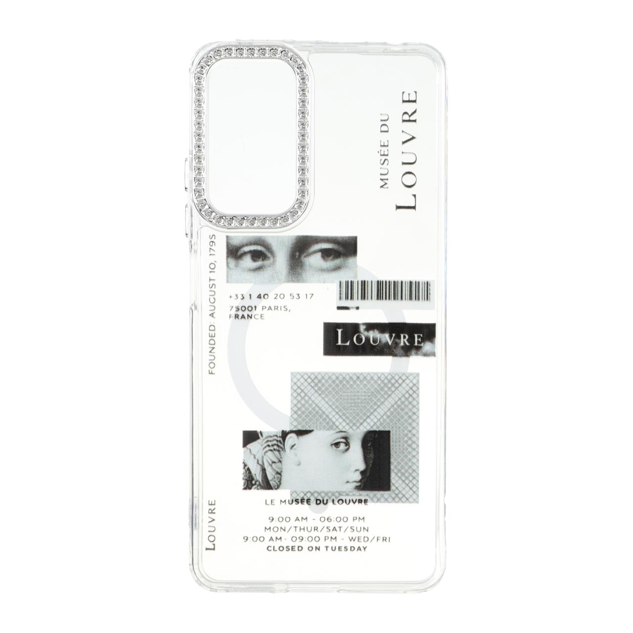 قاب ژله ای شفاف طرح موزه لوور مگ سیف دور نگین دار مناسب برای شیائومی ردمی نوت ۱۲ پرو 4G و ردمی نوت ۱۱ پرو
