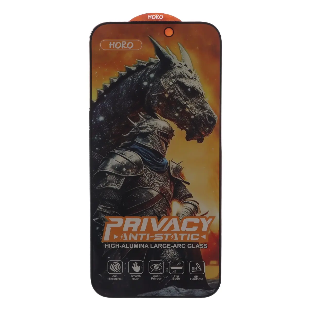 محافظ صفحه نمایش شیشه ای Full Cover Horo Anti Static Privacy مدل Apple iPhone 17 Pro Max