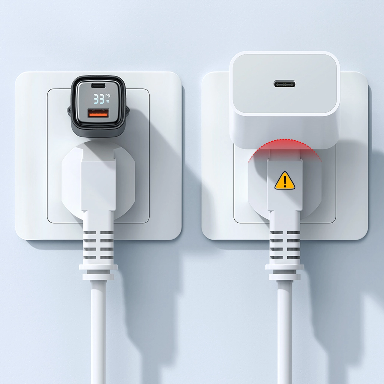 شارژر دیواری فست شارژ 33 وات Mcdodo CH-1701 با دو پورت USB و Type-C