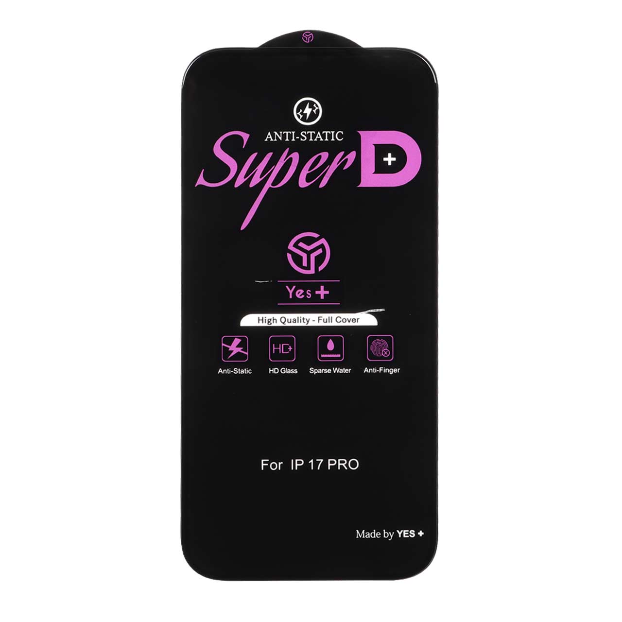 محافظ صفحه نمایش شیشه‌ای Super D Anti Static Yes Plus مناسب برای آیفون ۱۷ پرو