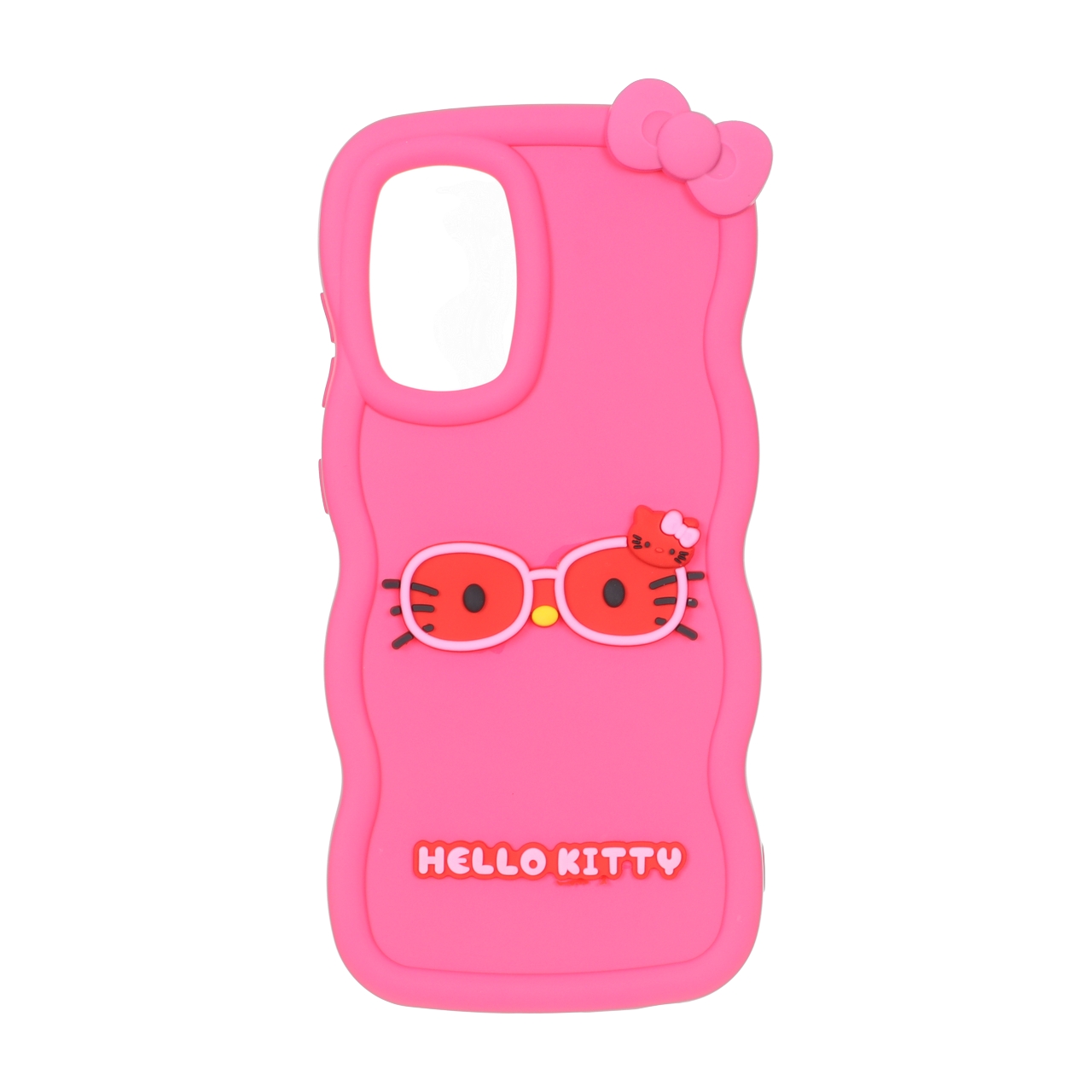 قاب طرح Hello Kitty عینکی کنگره ای صورتی مناسب برای سامسونگ گلکسی A52 و A52s