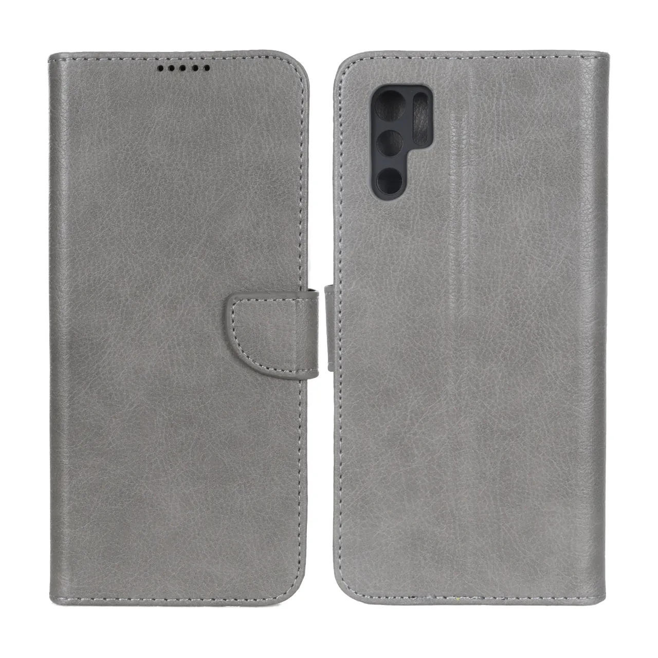 کیف چرمی مگنتی محافظ لنزدار KRF مناسب برای شیائومی Poco M3 Pro و Redmi Note 10 5G و Redmi Note 11 SE - طوسی