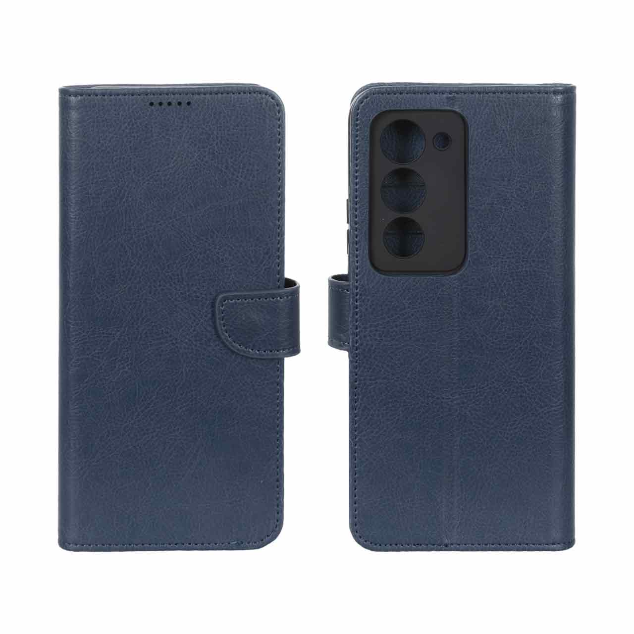 کیف چرمی مگنتی محافظ لنزدار مناسب برای شیائومی ردمی ۱۵ 4G سرمه ای