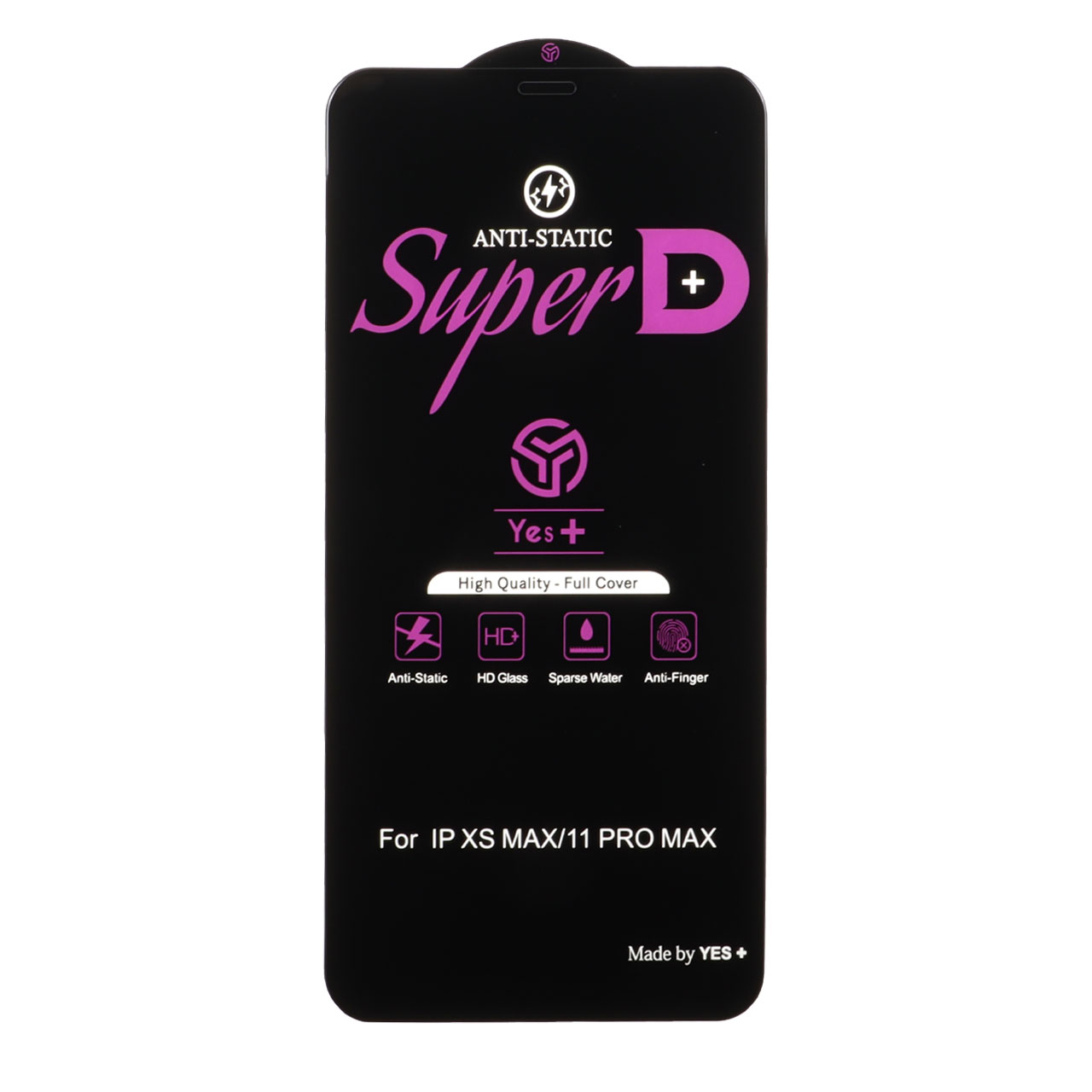 محافظ صفحه نمایش شیشه ای Super D Anti Static Yes Plus مناسب برای آیفون 11 پرو مکس / آیفون ایکس مکس / آیفون ایکس اس مکس