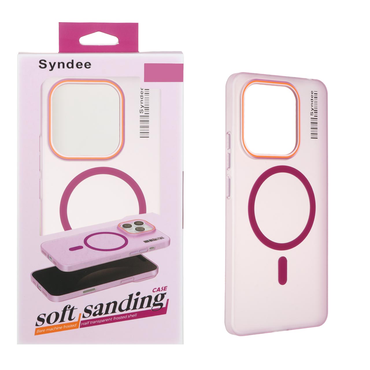 قاب اورجینال Syndee پشت مات MagSafe مدل Xiaomi Redmi Note 14 4G - سرخابی (پک دار)