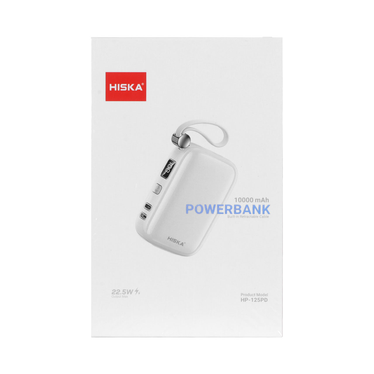 پاوربانک 22.5 وات 10000 میلی آمپر (PD و فست شارژ) Hiska مدل HP-125PD - سفید