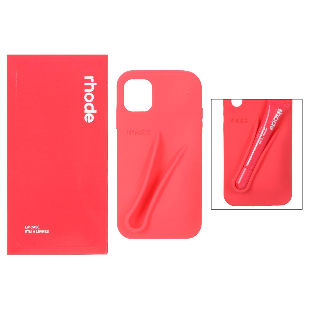 قاب سیلیکونی پاک کنی اورجینال rhode با ست لیپ گلاس Apple iPhone 11 - قرمز