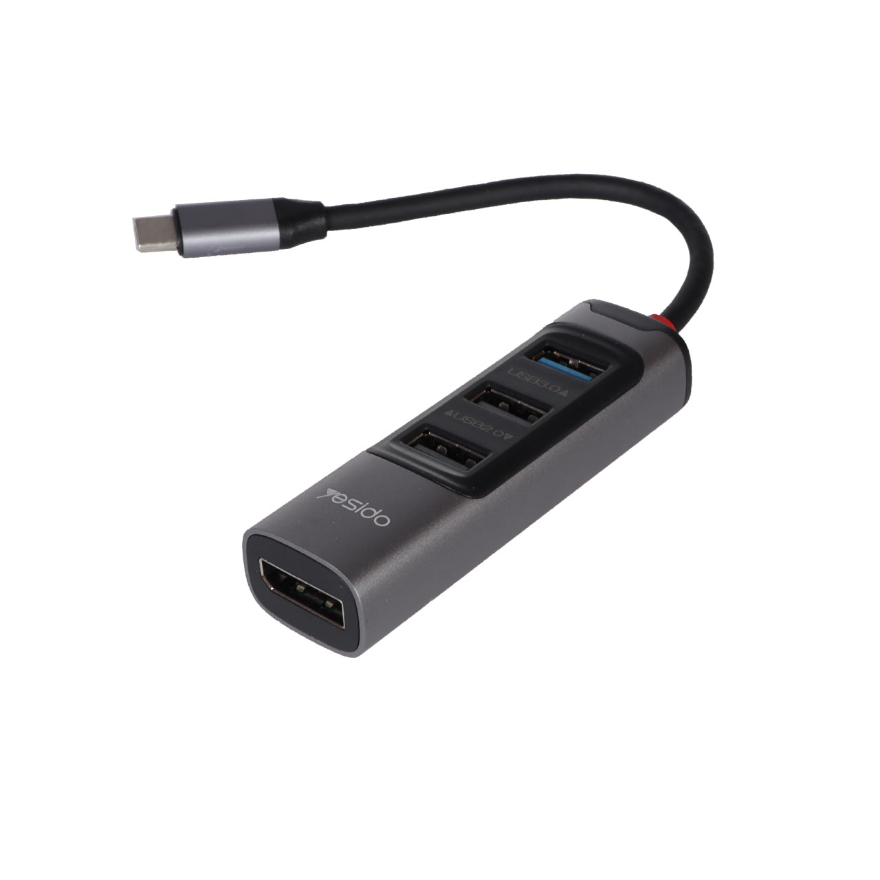 هاب 5 پورت Yesido Type-C مدل HB23 با توان 100W خاکستری