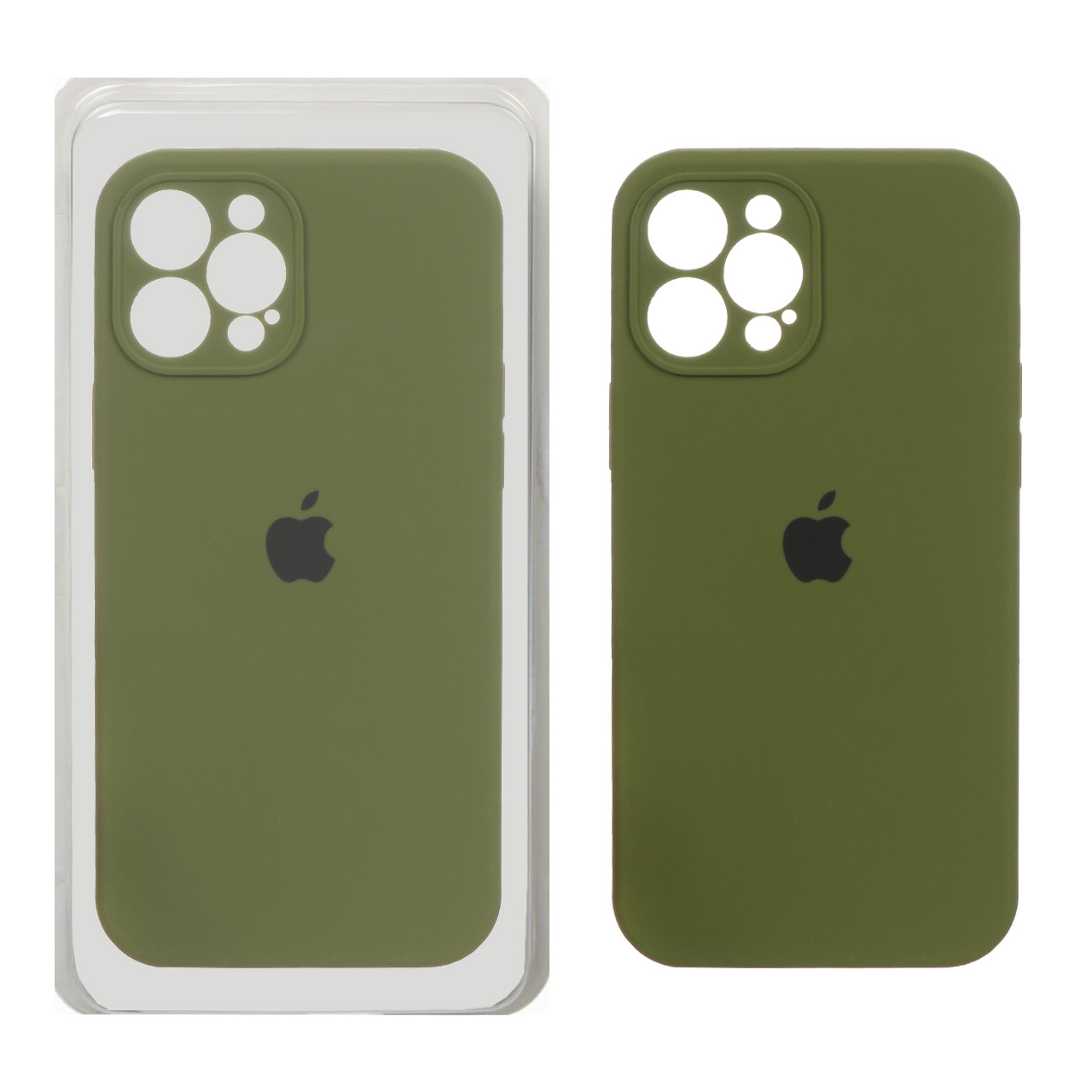 قاب سیلیکونی پاک کنی اورجینال ++A مدل Apple iPhone 12 Pro Max - سبز زیتونی (پک دار)