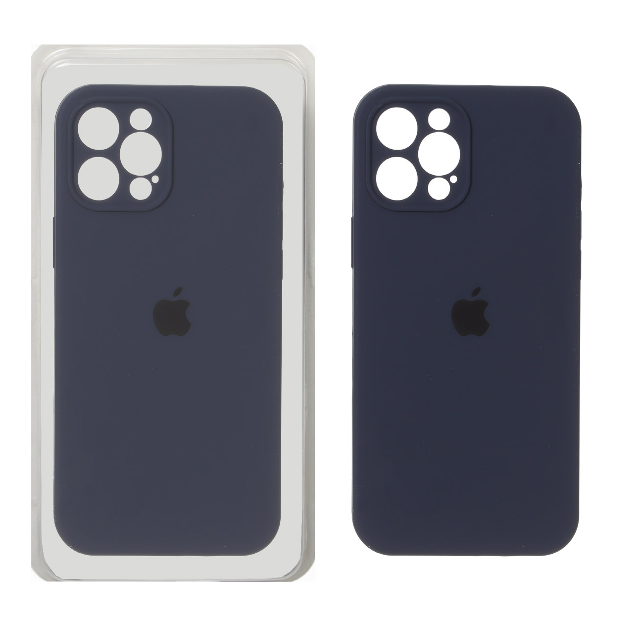 قاب سیلیکونی پاک کنی اورجینال ++A مدل Apple iPhone 12 Pro Max - سرمه ای تیره (پک دار)