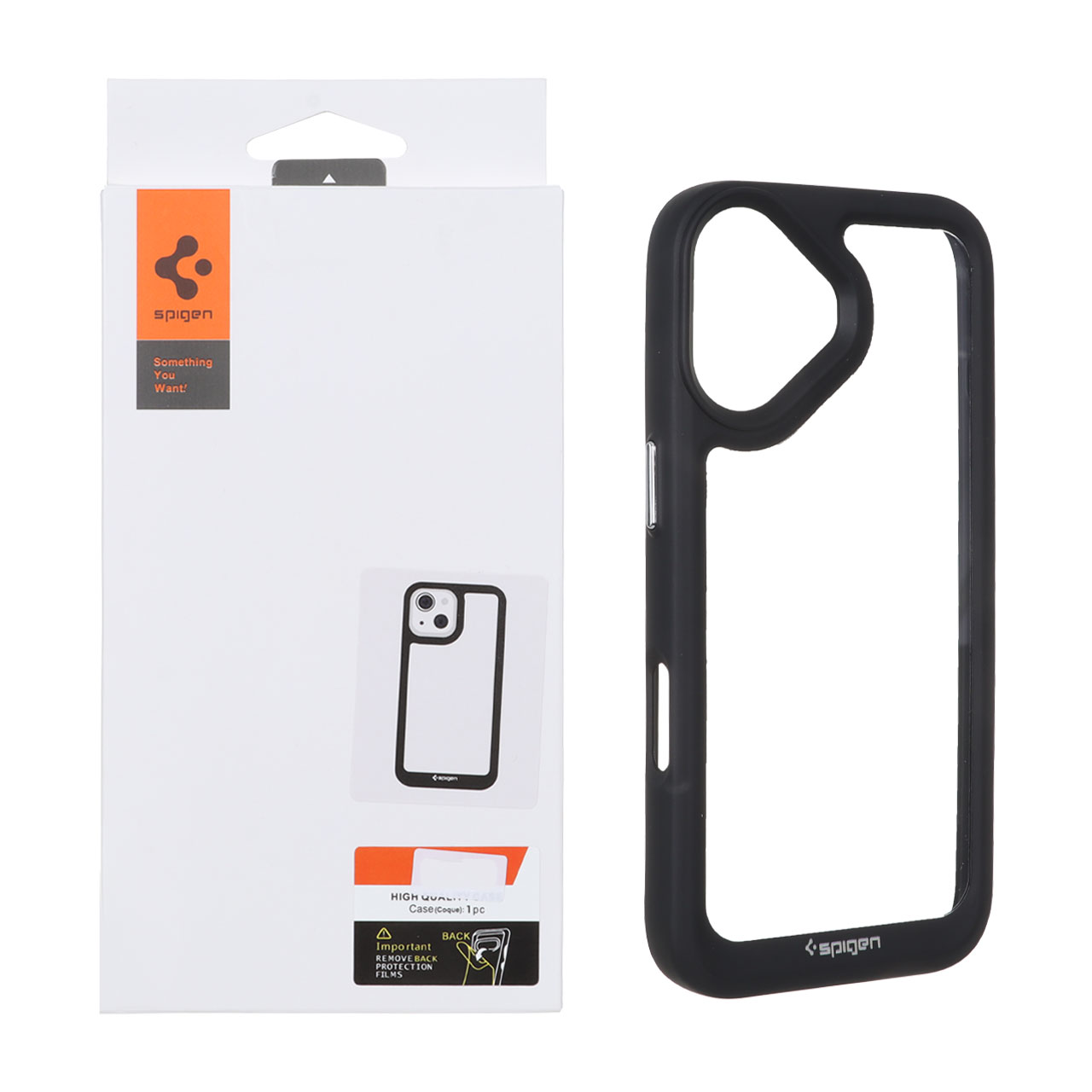 قاب اورجینال Spigen مدل Apple iPhone 17 شفاف مشکی