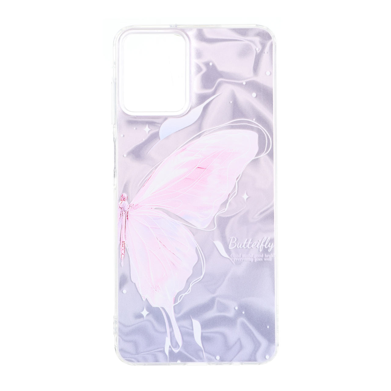 قاب طرح پروانه Silver Cloud دور ژله ای مناسب برای سامسونگ گلکسی آ۰۷