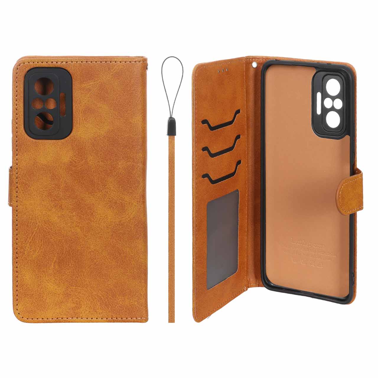 کیف موبایل مگنتی داخل خز MNC Plus مدل عسلی مناسب برای شیائومی ردمی نوت ۱۰ پرو 4G و ردمی نوت ۱۰ پرو مکس