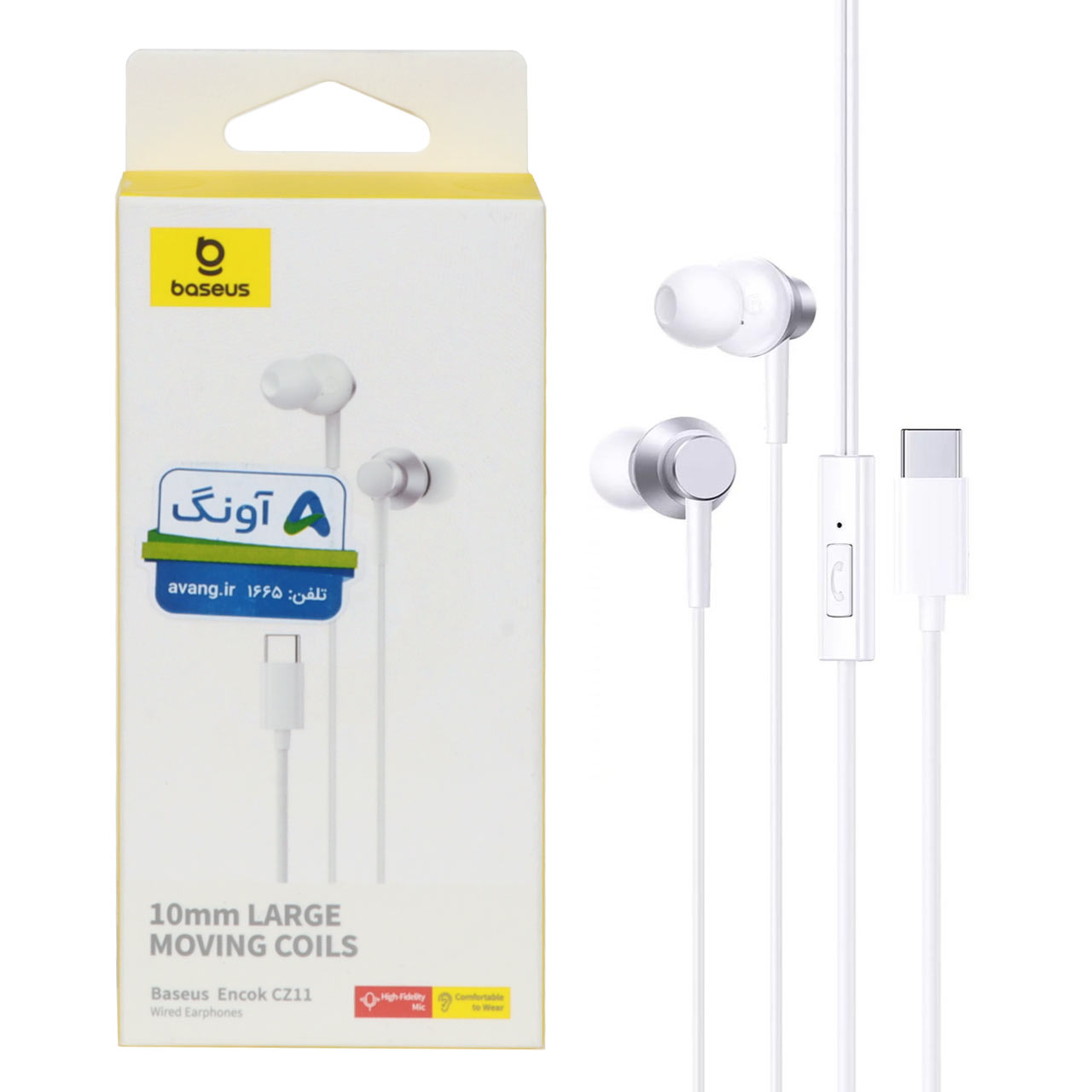 هندزفری باسیم Baseus Encok CZ11 Type-C سفید