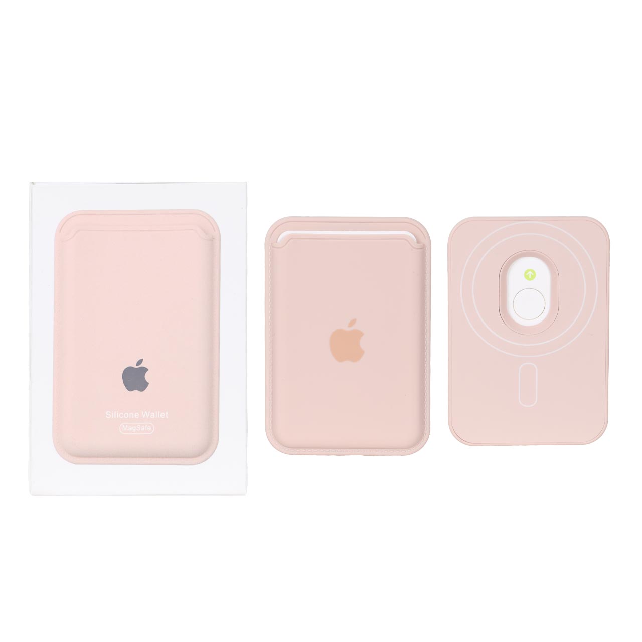 جاکارتی مگ‌سیف (MagSafe) سیلیکونی طرح Apple رنگ صورتی چرک