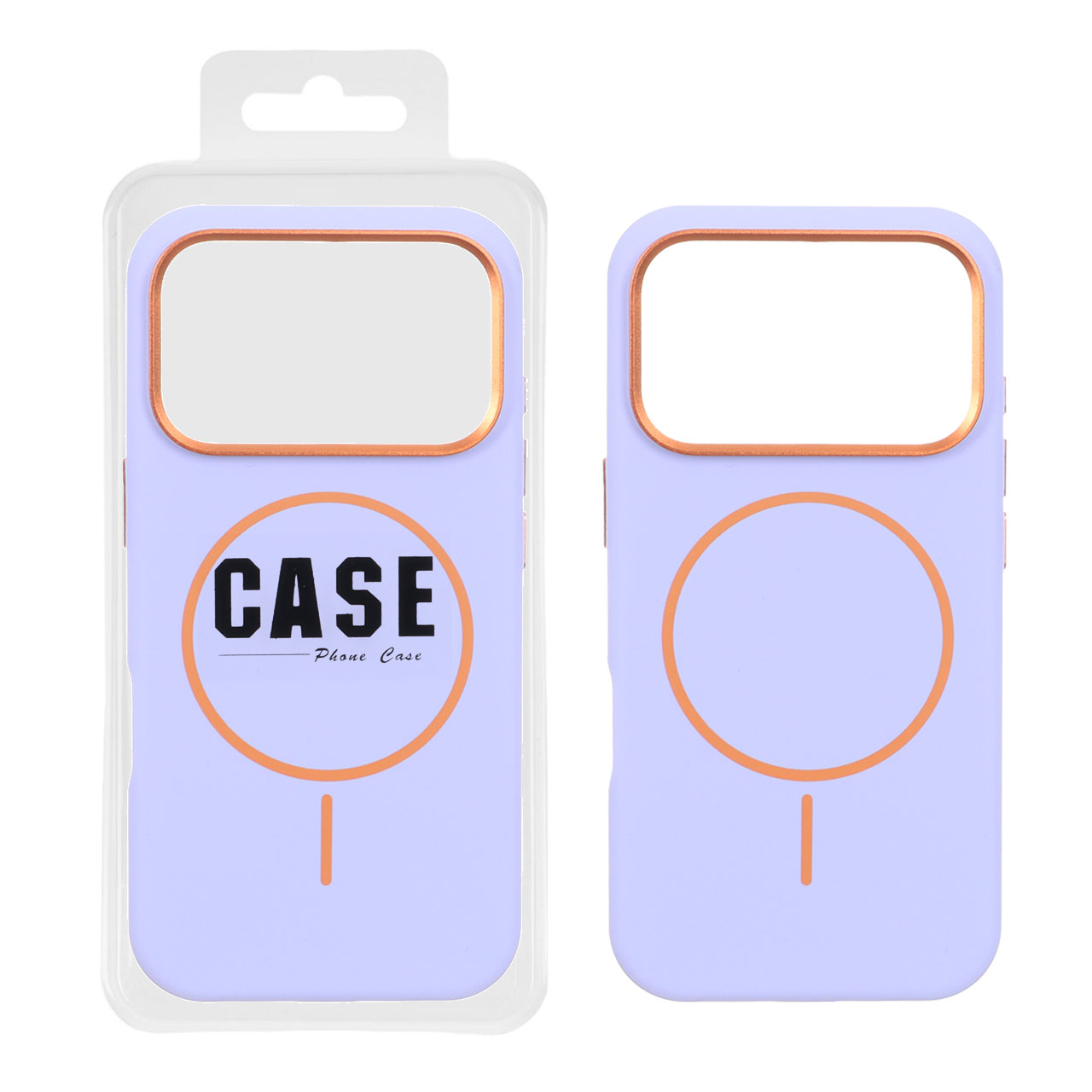 قاب سیلیکونی پاک کنی اورجینال درجه یک MagSafe لنز فلزی Apple iPhone 17 Pro - بنفش روشن