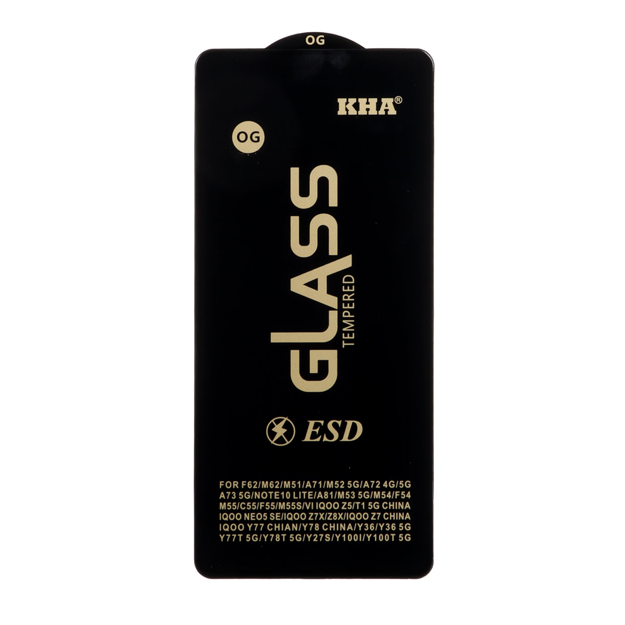 محافظ صفحه نمایش شیشه ای فول کاور OG ESD KHA مناسب برای Samsung Galaxy A71, A72, A73, M51, M52, M53, M54, M62, Note 12 Pro 5G, Note 12 Pro Plus, Poco X5 Pro, Poco F5