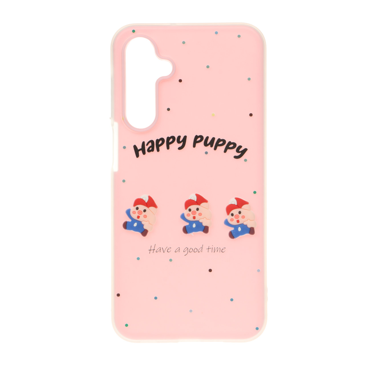 قاب طرح Happy Puppy عروسک برجسته دو لایه مناسب برای سامسونگ گلکسی A16