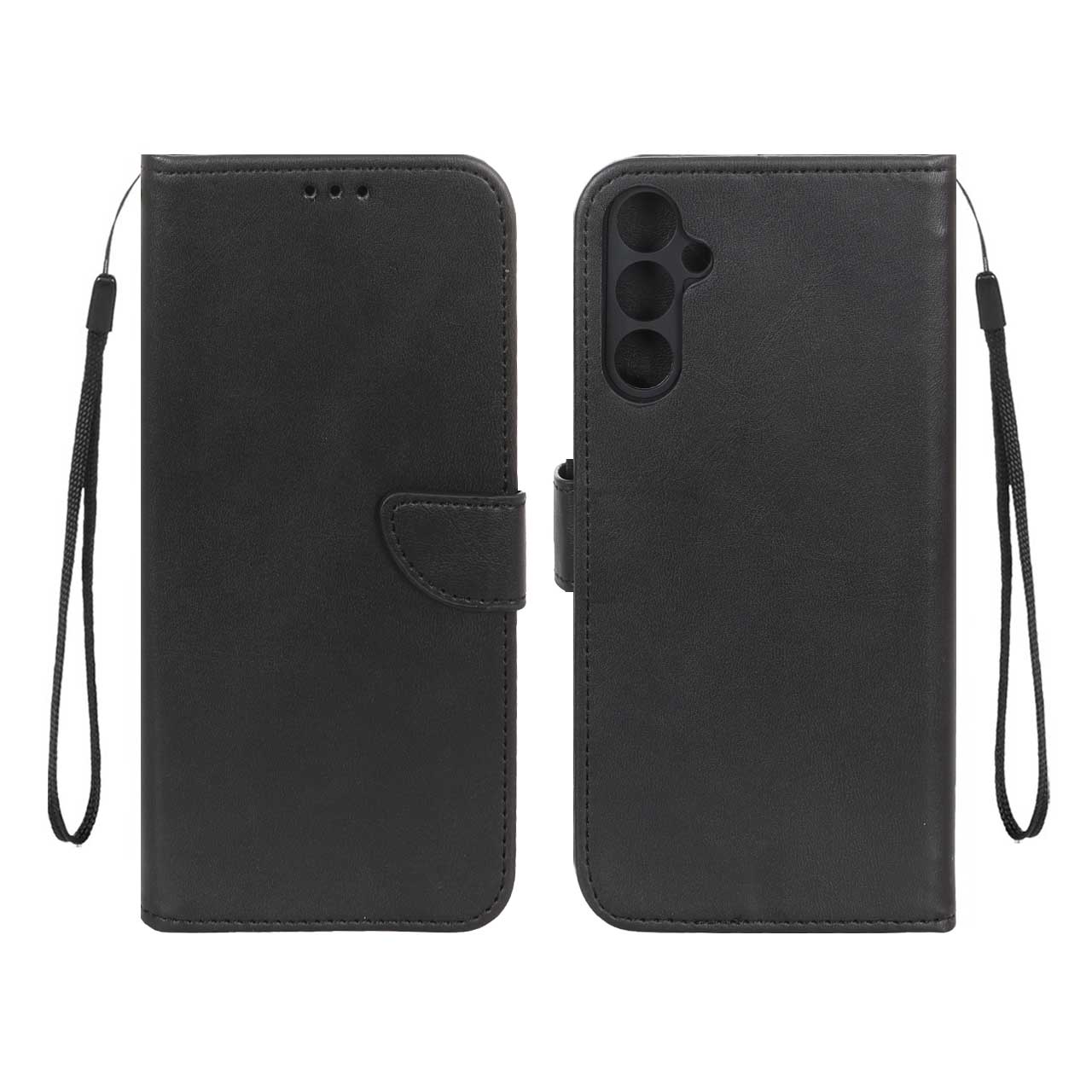 کیف چرمی موبایل مگنتی محافظ لنزدار Samsung Galaxy A34 - مشکی