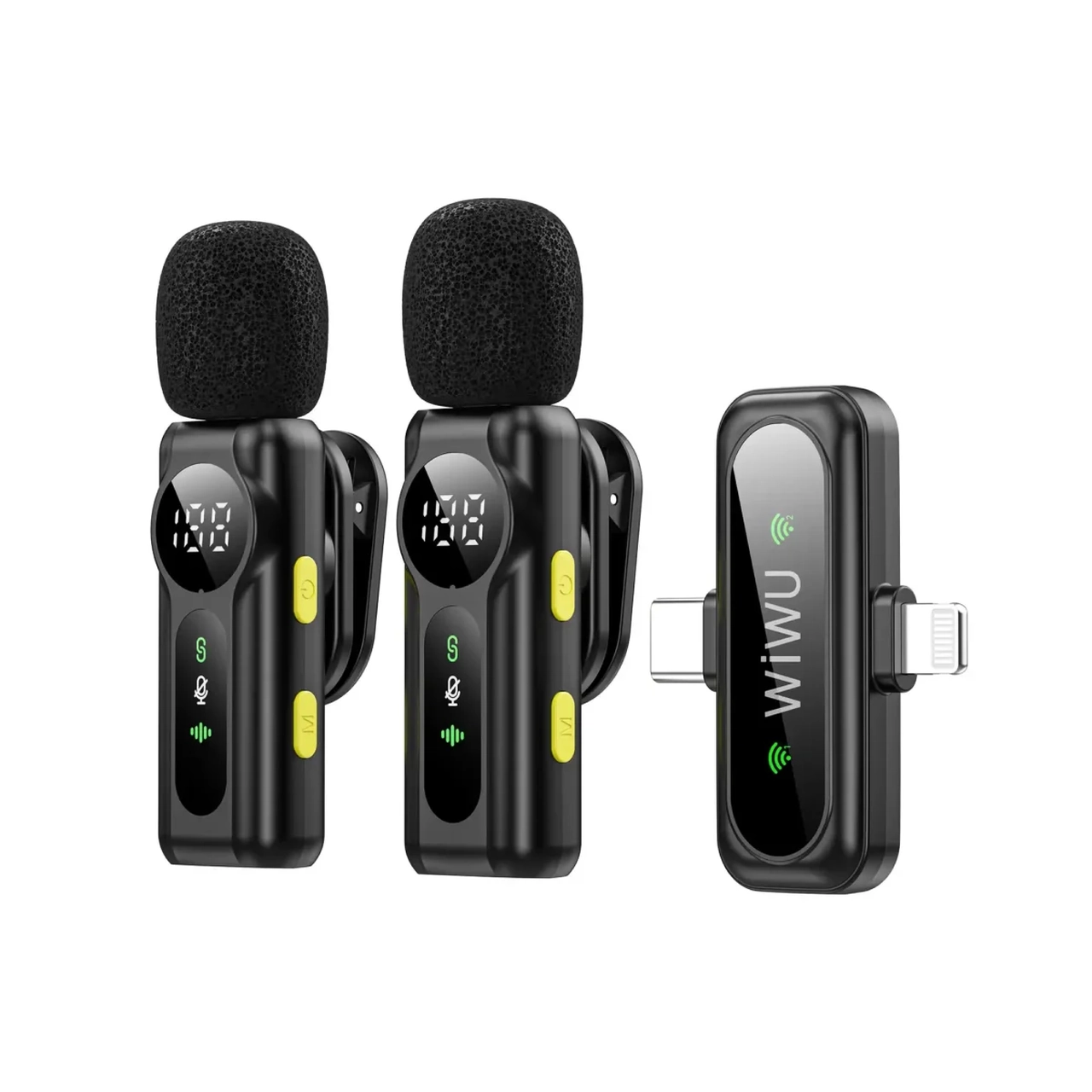 میکروفون بی سیم Wiwu مدل Wi-WM007 با دانگل Lightning و Type-C مشکی