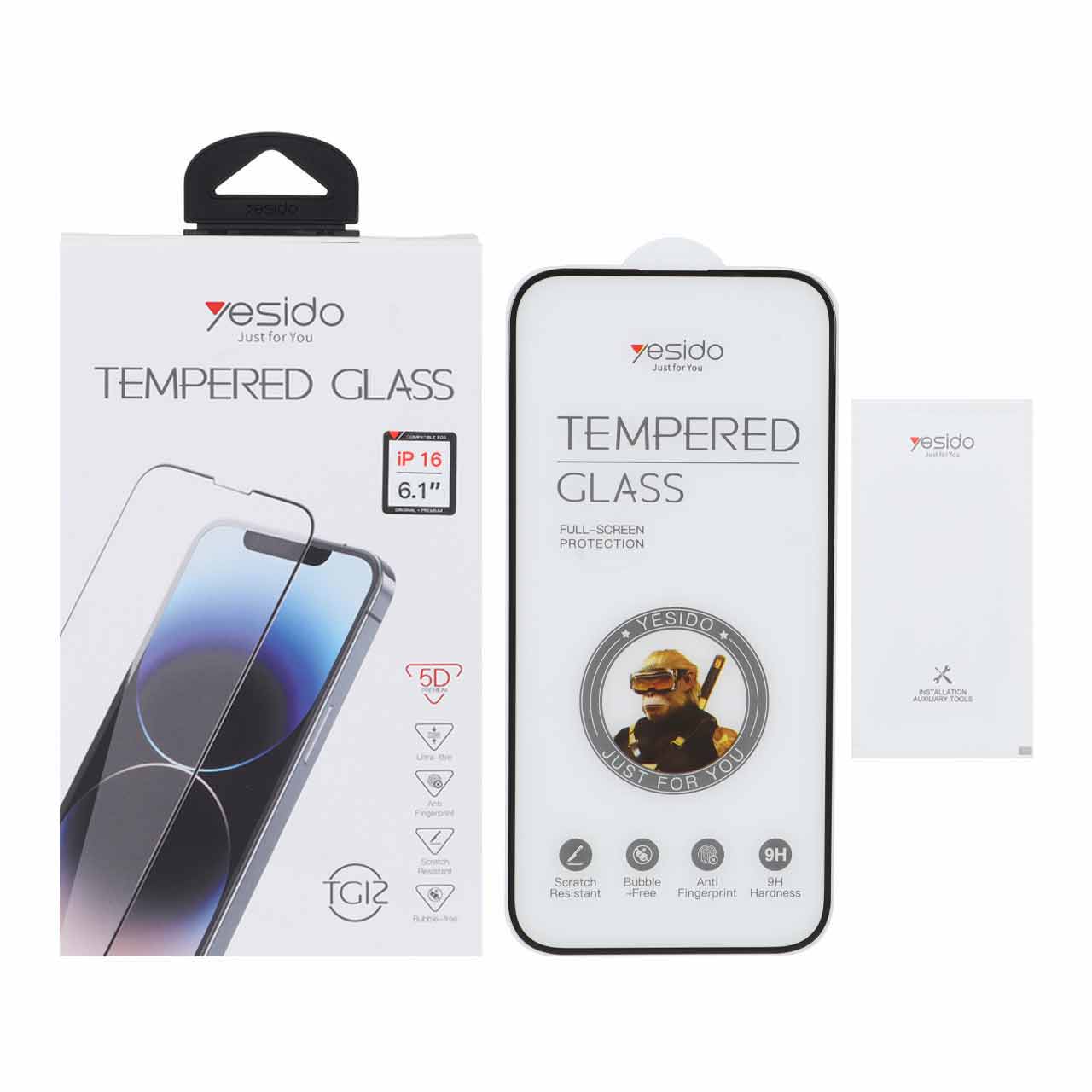 محافظ صفحه نمایش شیشه ای Yesido مدل TEMPERED Glass مناسب برای آیفون 16