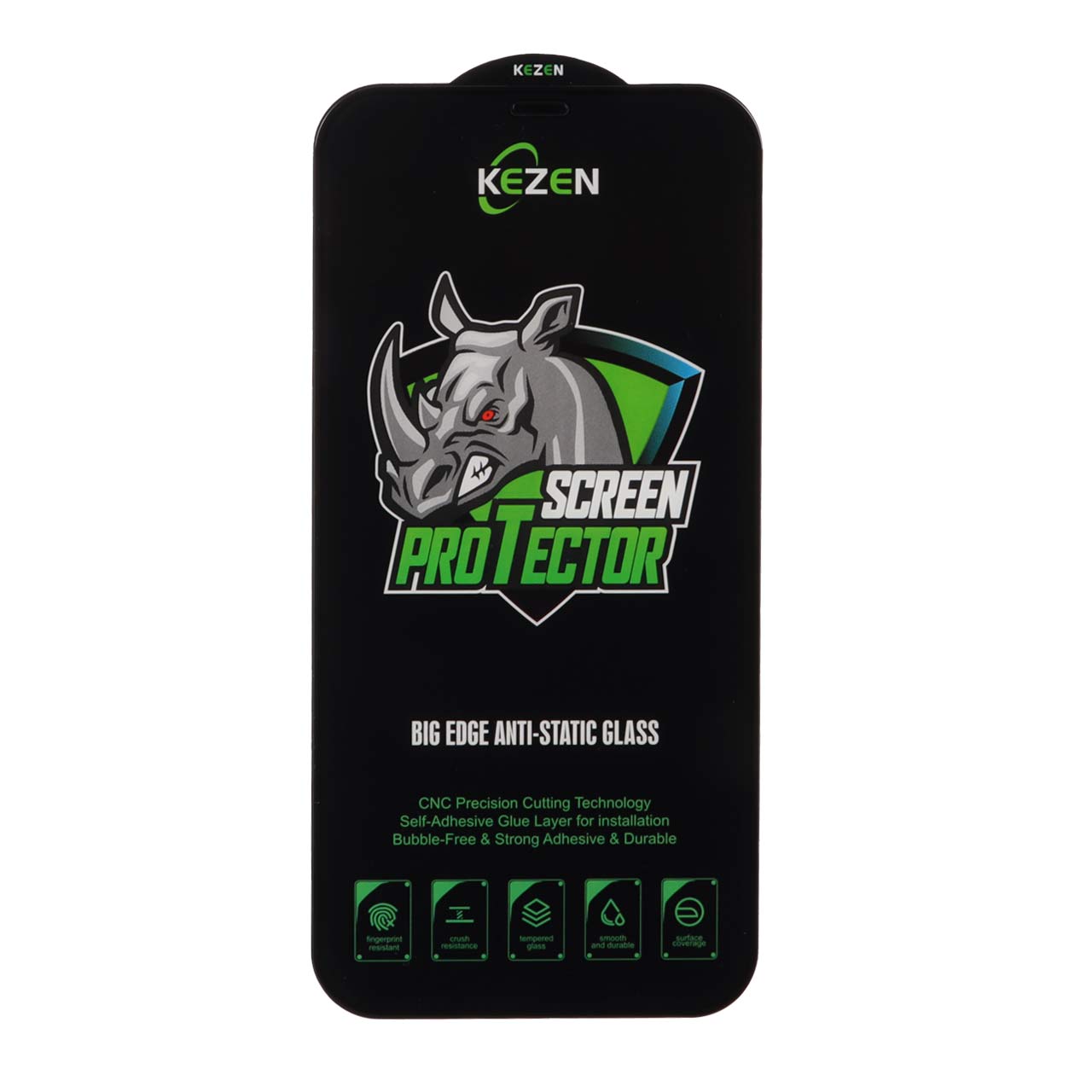 محافظ صفحه نمایش شیشه‌ای فول کاور Kezen مدل Anti Static Big Edge مناسب برای آیفون 12 پرو مکس