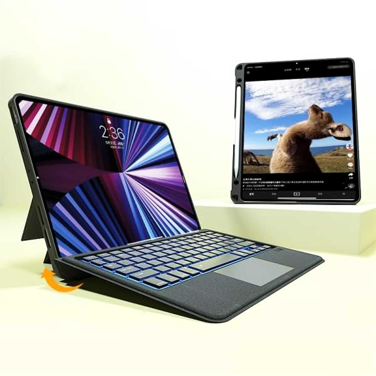 کاور کیبورد دار بی سیم 10.2 و iPad 10.5 اینچ Wiwu مدل MAG TOUCH - مشکی
