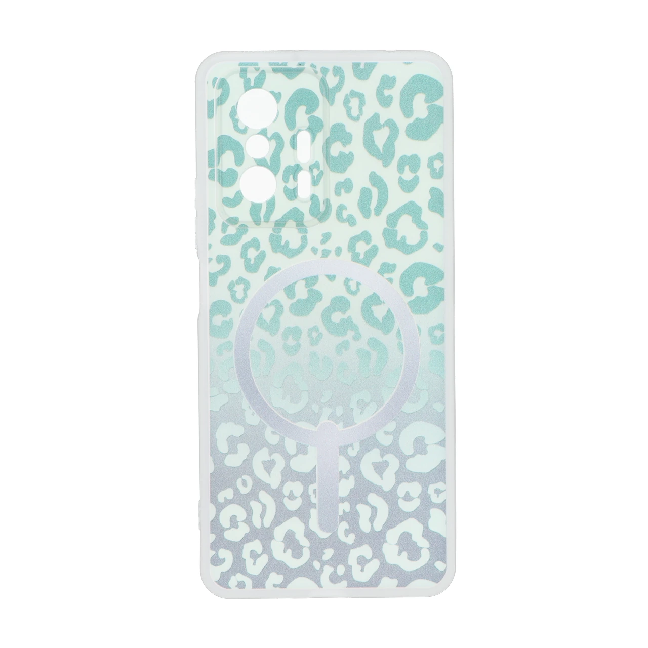 قاب ژله ای پلنگی طرح مگ سیف دور مات محافظ لنزدار مناسب برای شیائومی می 11 تی و می 11 تی پرو - سبز