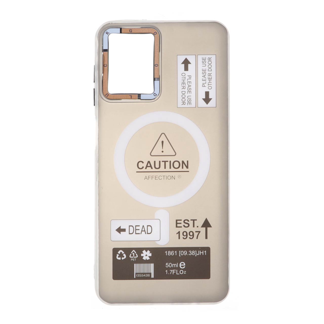 قاب طرح Caution دور مات مگ سیف مناسب برای سامسونگ گلکسی A12 / M12 / F12
